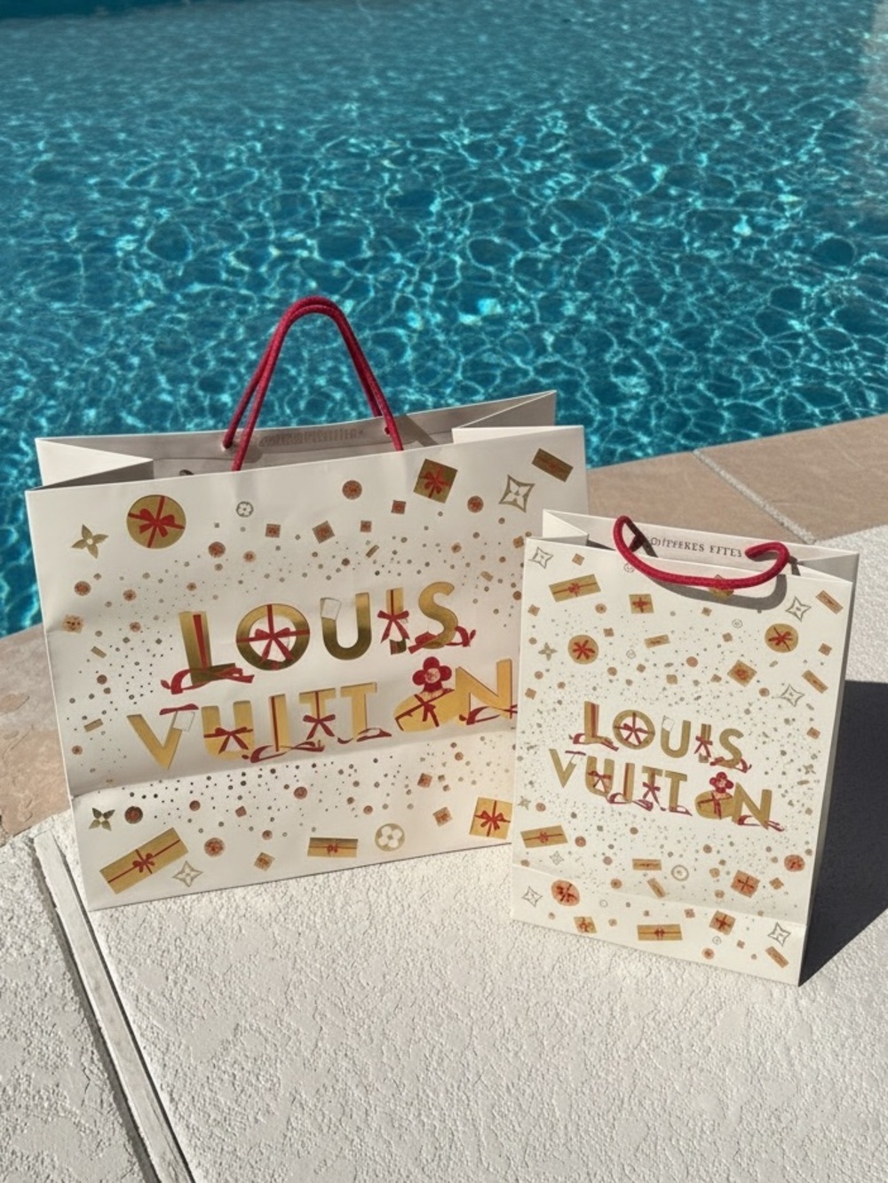 Louis Vuitton Holiday Shopping Bag Set Large & Small Gift Packaging
